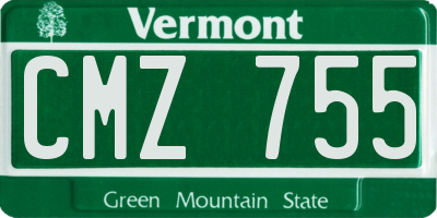 VT license plate CMZ755