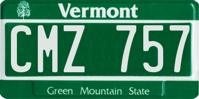 VT license plate CMZ757