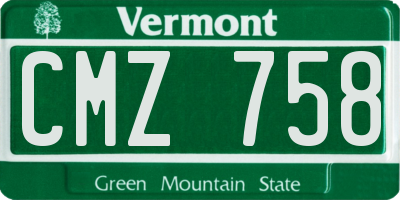 VT license plate CMZ758