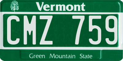 VT license plate CMZ759