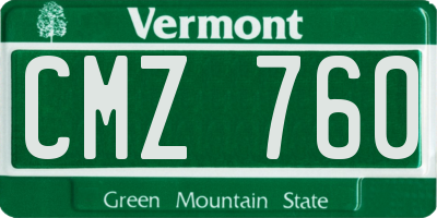VT license plate CMZ760