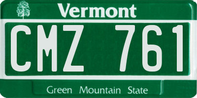 VT license plate CMZ761