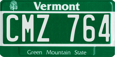VT license plate CMZ764
