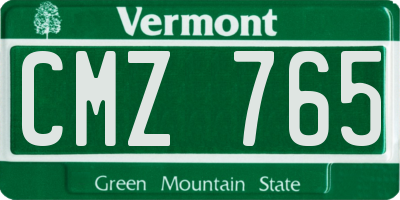 VT license plate CMZ765