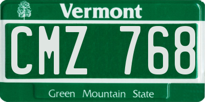 VT license plate CMZ768