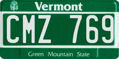VT license plate CMZ769