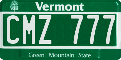 VT license plate CMZ777