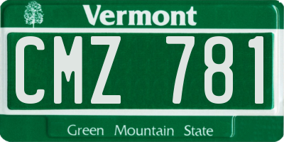VT license plate CMZ781
