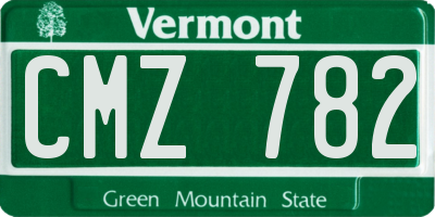VT license plate CMZ782