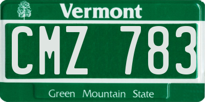 VT license plate CMZ783
