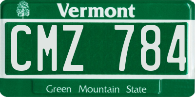 VT license plate CMZ784