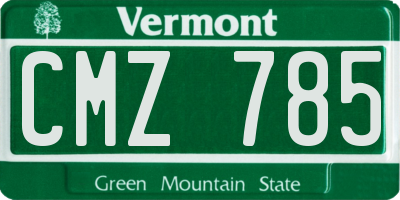 VT license plate CMZ785