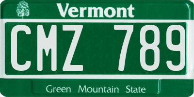 VT license plate CMZ789