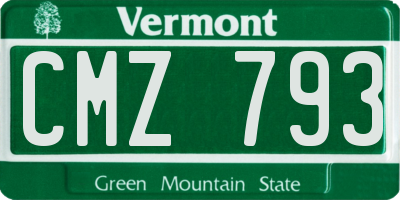 VT license plate CMZ793