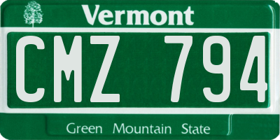 VT license plate CMZ794