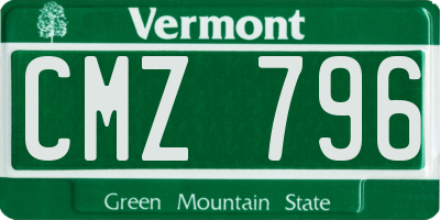 VT license plate CMZ796