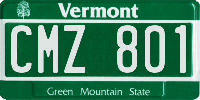 VT license plate CMZ801