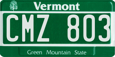 VT license plate CMZ803
