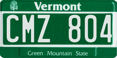 VT license plate CMZ804