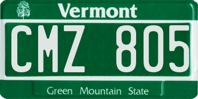 VT license plate CMZ805