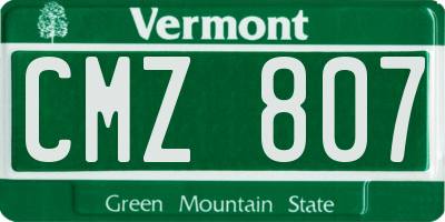 VT license plate CMZ807