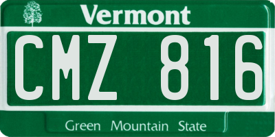 VT license plate CMZ816