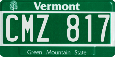 VT license plate CMZ817