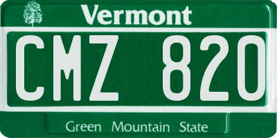 VT license plate CMZ820