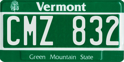 VT license plate CMZ832