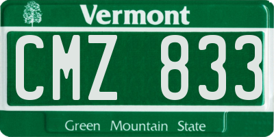 VT license plate CMZ833