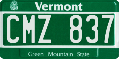 VT license plate CMZ837