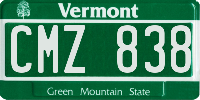 VT license plate CMZ838