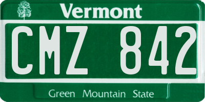 VT license plate CMZ842
