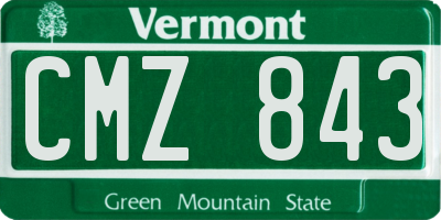 VT license plate CMZ843