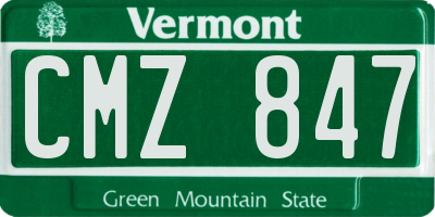VT license plate CMZ847