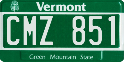 VT license plate CMZ851