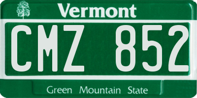 VT license plate CMZ852