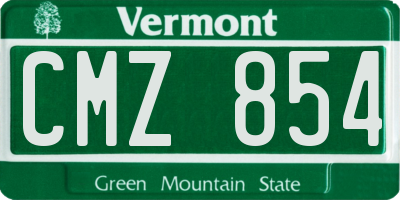VT license plate CMZ854