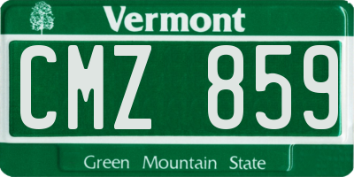 VT license plate CMZ859
