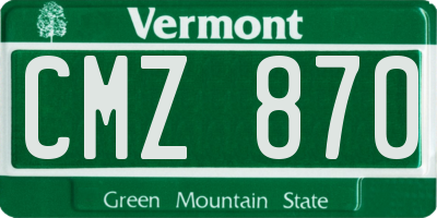 VT license plate CMZ870