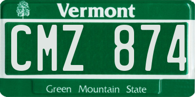 VT license plate CMZ874