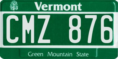 VT license plate CMZ876