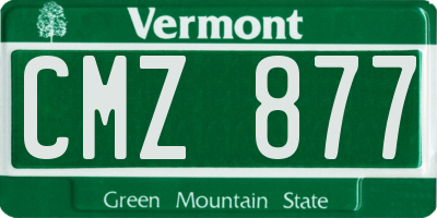 VT license plate CMZ877