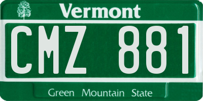 VT license plate CMZ881