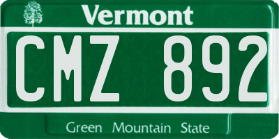 VT license plate CMZ892