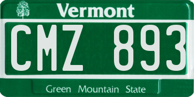 VT license plate CMZ893