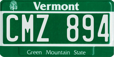 VT license plate CMZ894