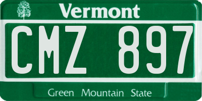 VT license plate CMZ897
