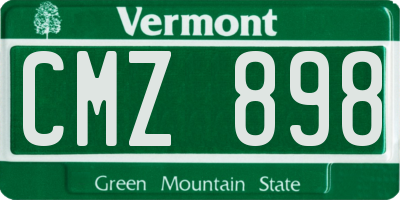 VT license plate CMZ898