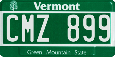 VT license plate CMZ899